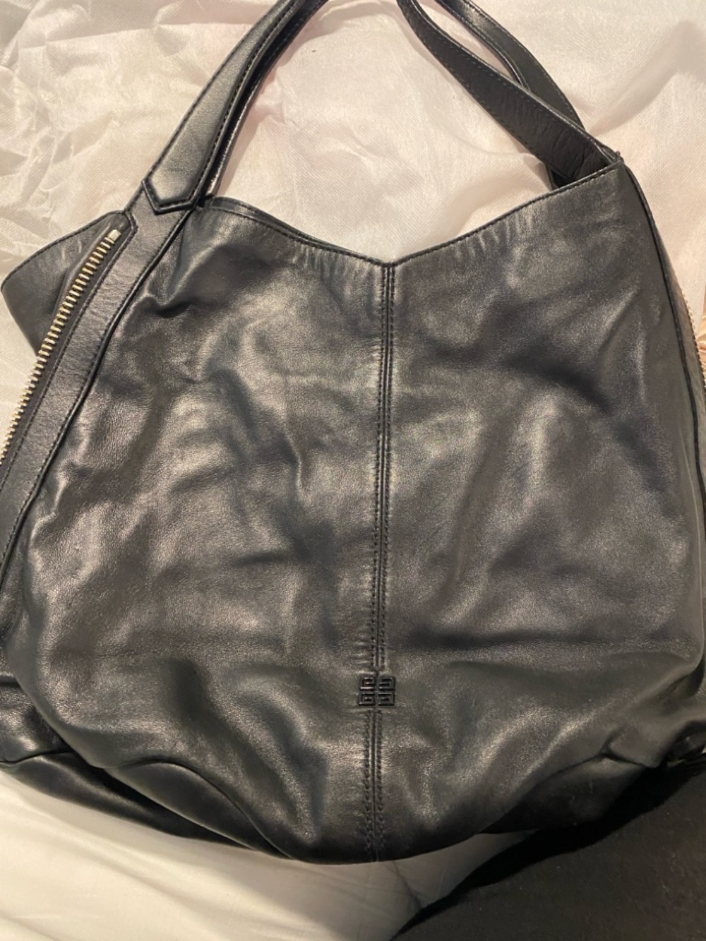 Givenchy Black Leather Handbag with Black Logo